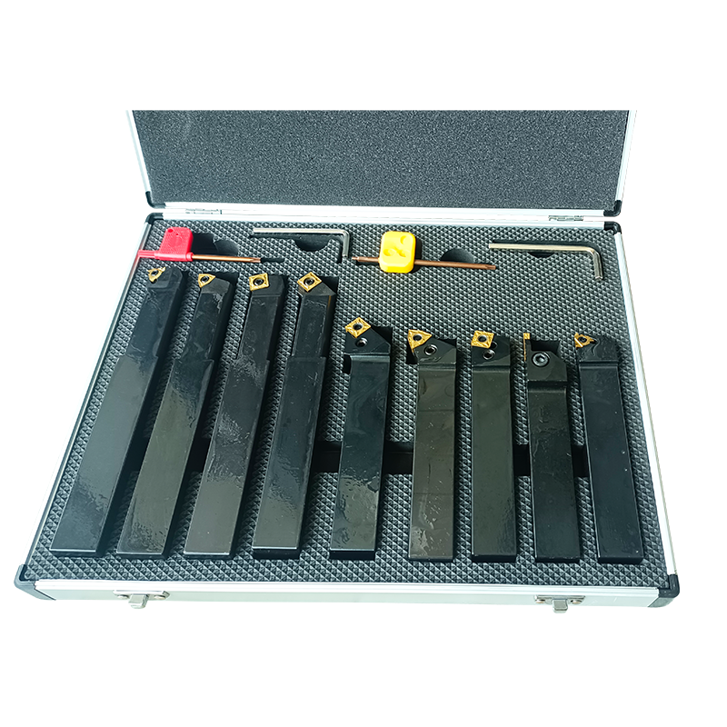 New 9PCS Indexable Carbide Turning Tool Set